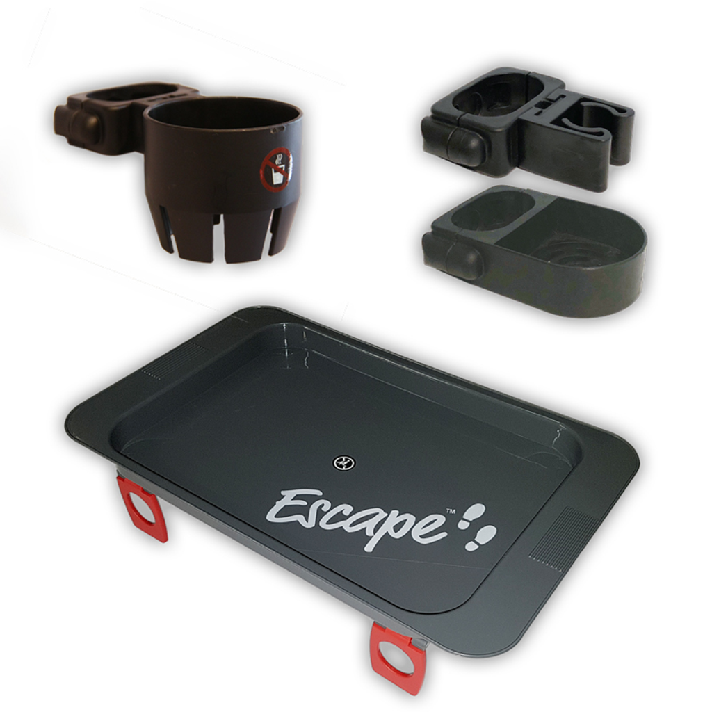 Triumph Mobility Inc.  Escape accessories pack (cane holder, cup holder & tray) - Rollators & Walkers/Rollator & Walker Accessories - Triumph Mobility Inc.