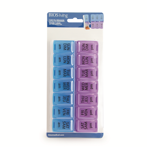 BIOS Living 7 Day Pill Organizer w/AM/PM Compartments - Home/Household Helpers - BIOS Living