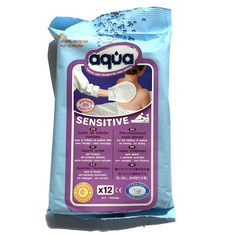 MedPro Aqua Sensitive Pre - Moistened Wash Gloves - Home/Bathroom Accessories - MedPro Defense
