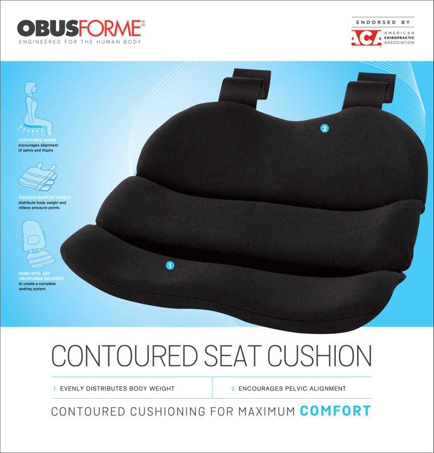 Obusforme Contoured Seat Cushion Black - Pain Management/Pain Relief - Obusforme