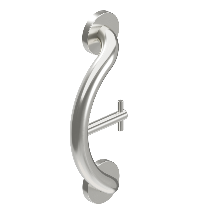 HealthCraft Products Plus Series Grab Bar - Towel and Robe Hook - Brushed Stainless Steel - Home/Bathroom Safety - HealthCraft Products