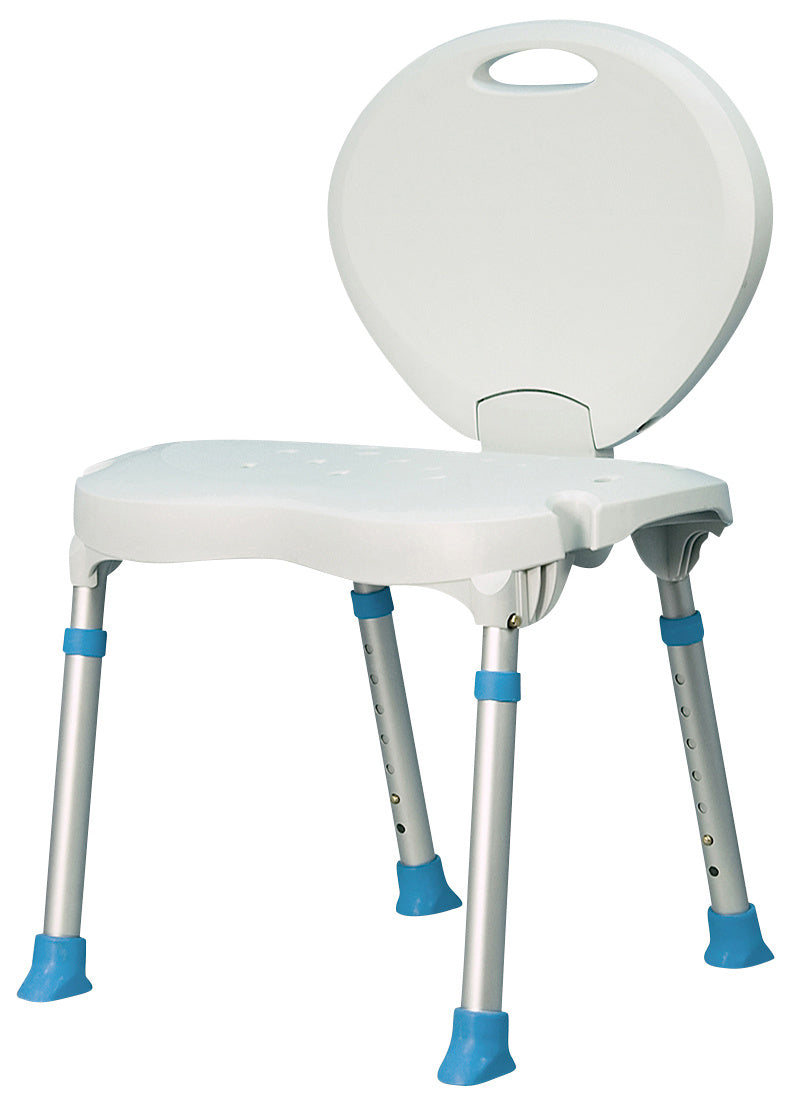 AquaSense Folding Bath and Shower Chair with Non - Slip Seat and Backrest, White - Home/Bathroom Safety - AquaSense