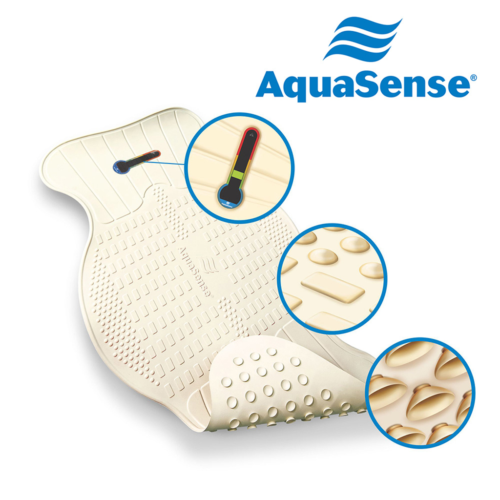 AquaSense Non - Slip Bath Mat with Built - In Temperature Indicator - Home/Bathroom Safety - AquaSense